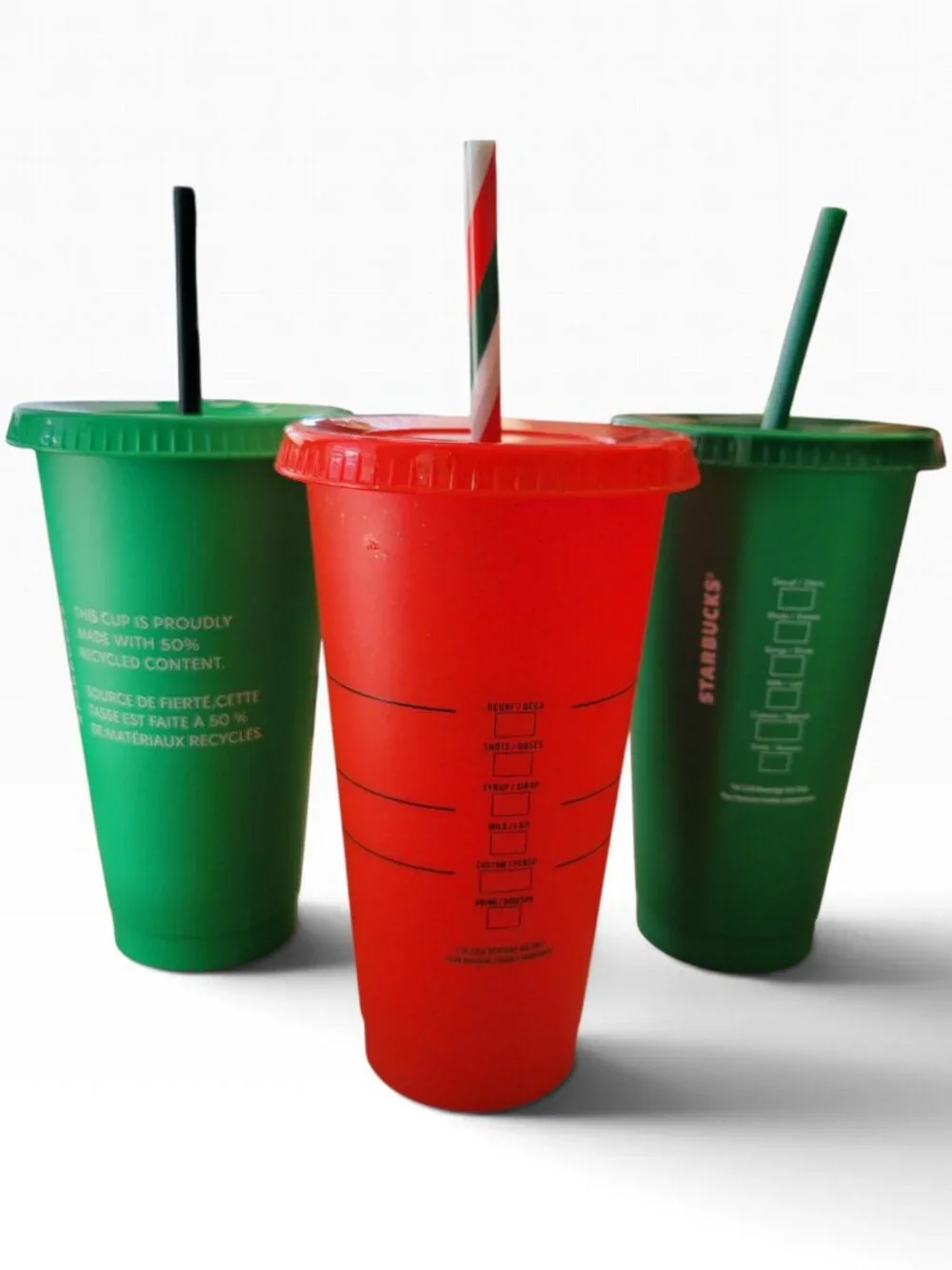 Starbucks Reusable Cold Cups Holiday 2022 Set of 3 (24oz)